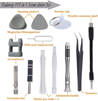 Kit de Destornilladores de Precisión 115 en 1