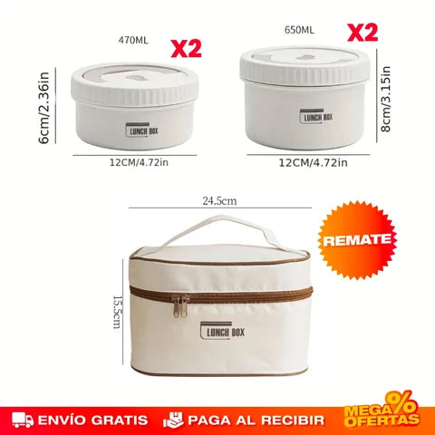 SET DE LONCHERA TERMICA CON 4 CONTENEDORES