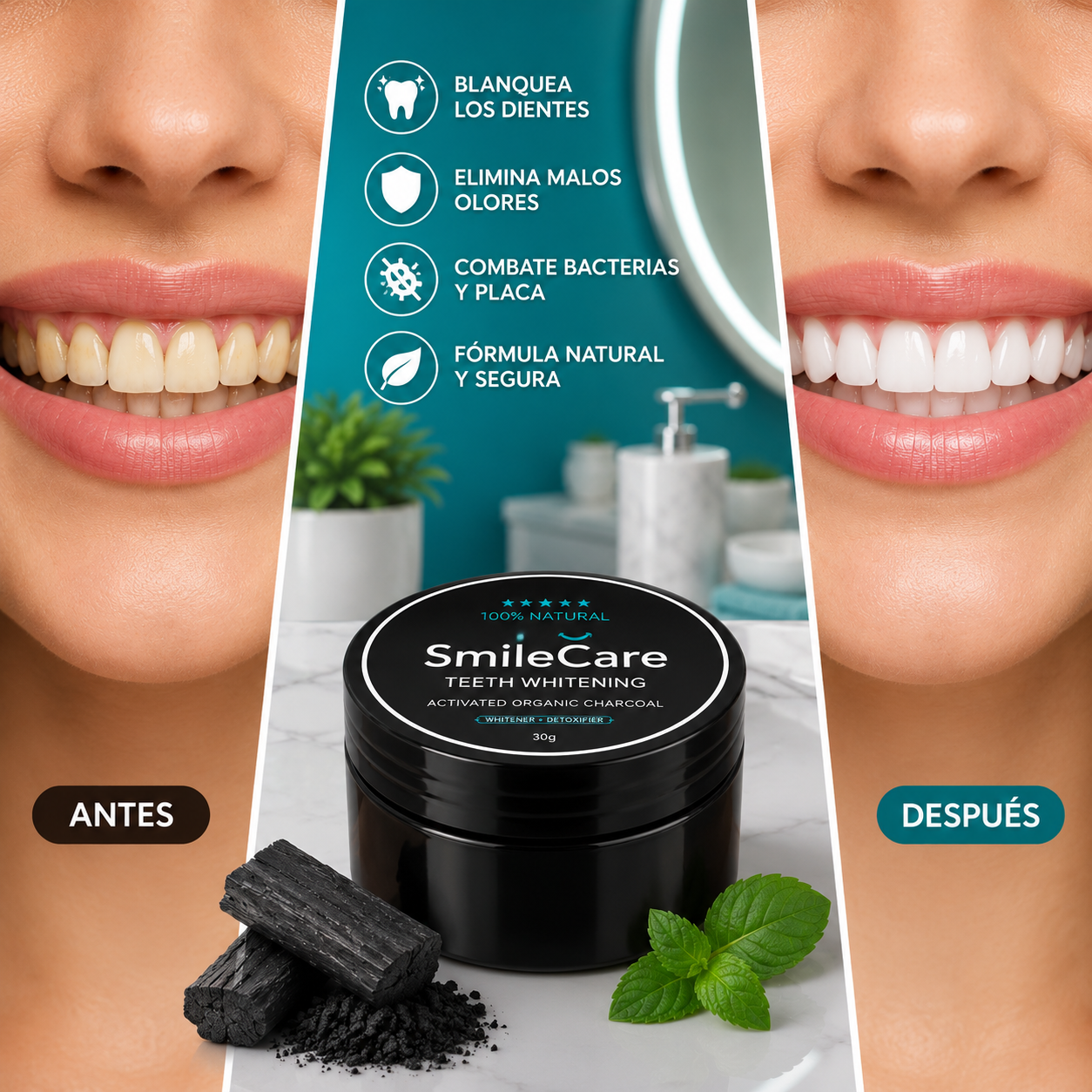 POLVO DE CARBON BLANQUEADOR DENTAL
